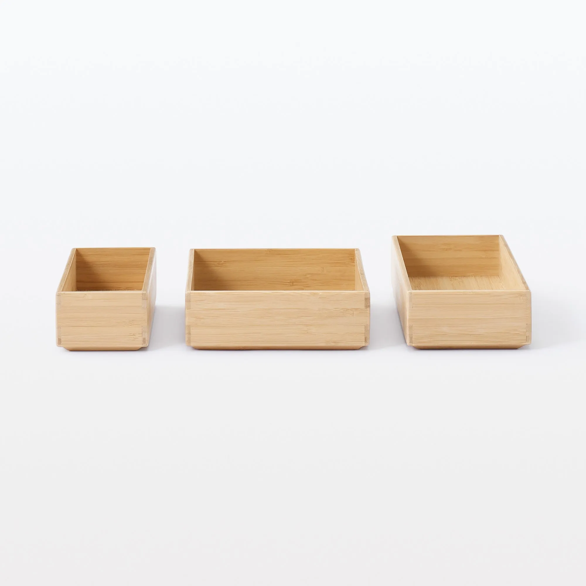 Stackable Bamboo Organizer Box - Medium W6.7 x D10.2 x H2.2"