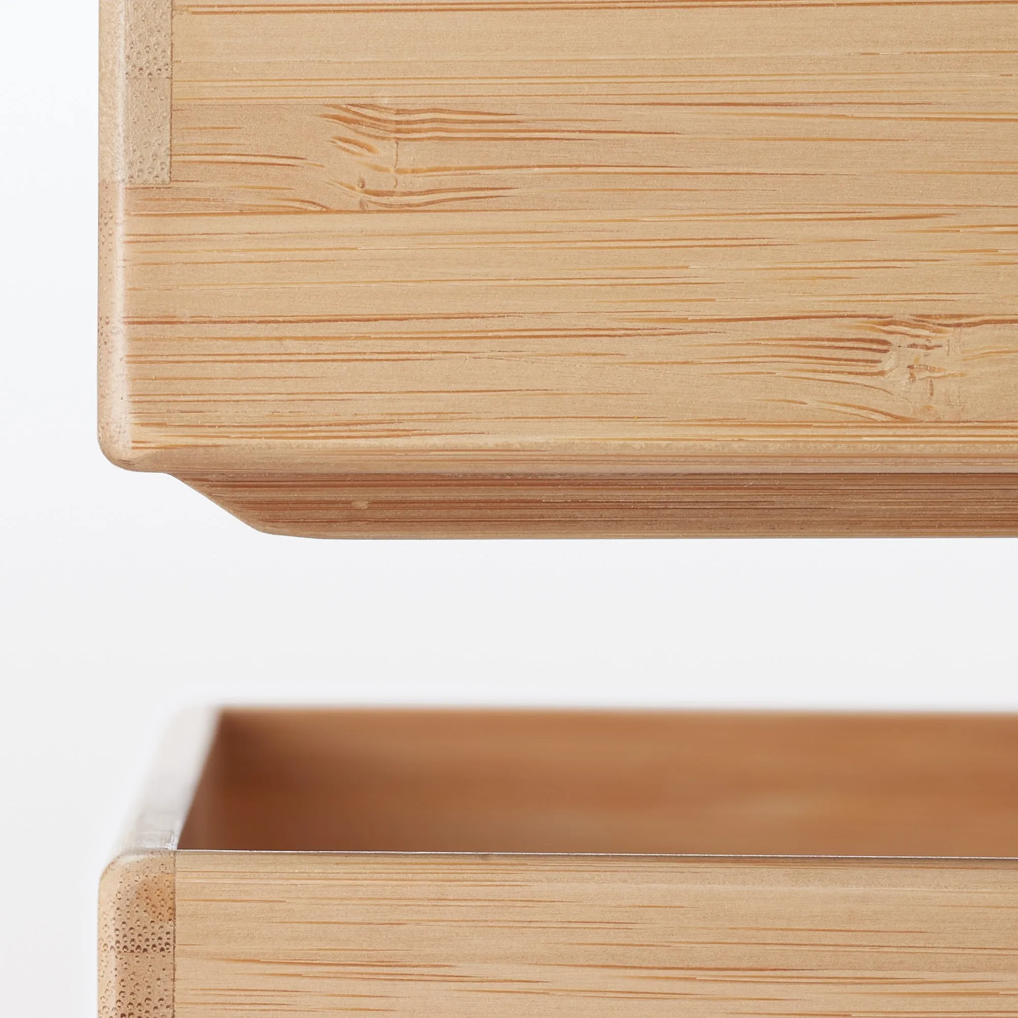 Stackable Bamboo Organizer Box - Medium W6.7 x D10.2 x H2.2"