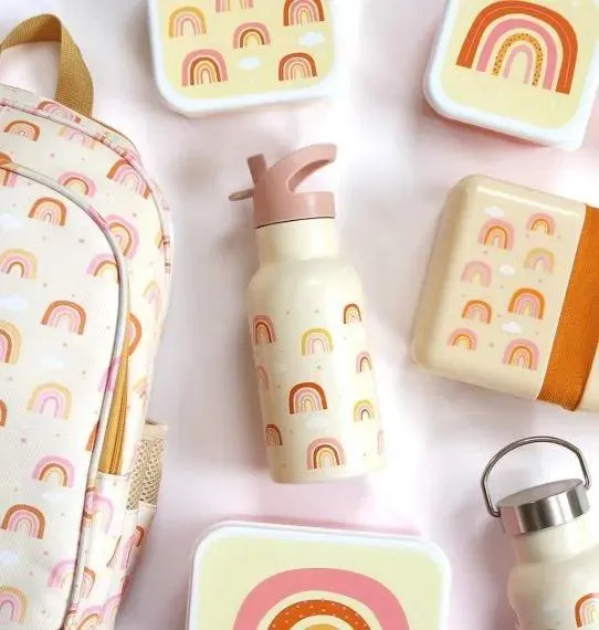 Stainless steel drink bottle - Rainbows