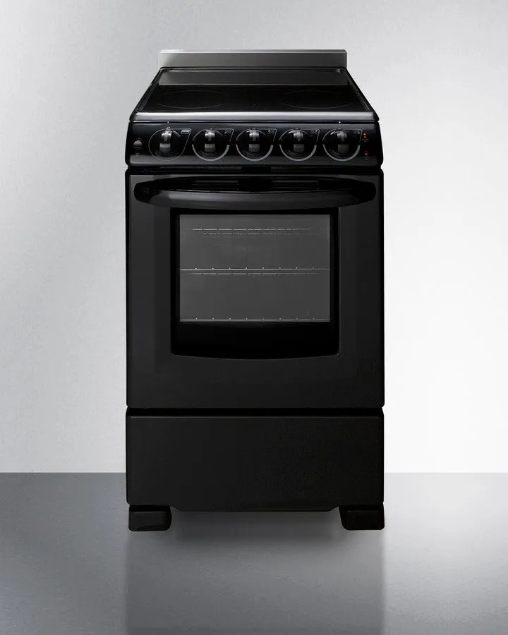 Summit 20" Wide Electric Smooth-Top Range in Black - REX2051BRT