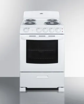 Summit 24" Wide Electric Coil Range with 2.9 Cu.Ft. Oven - RE2411W