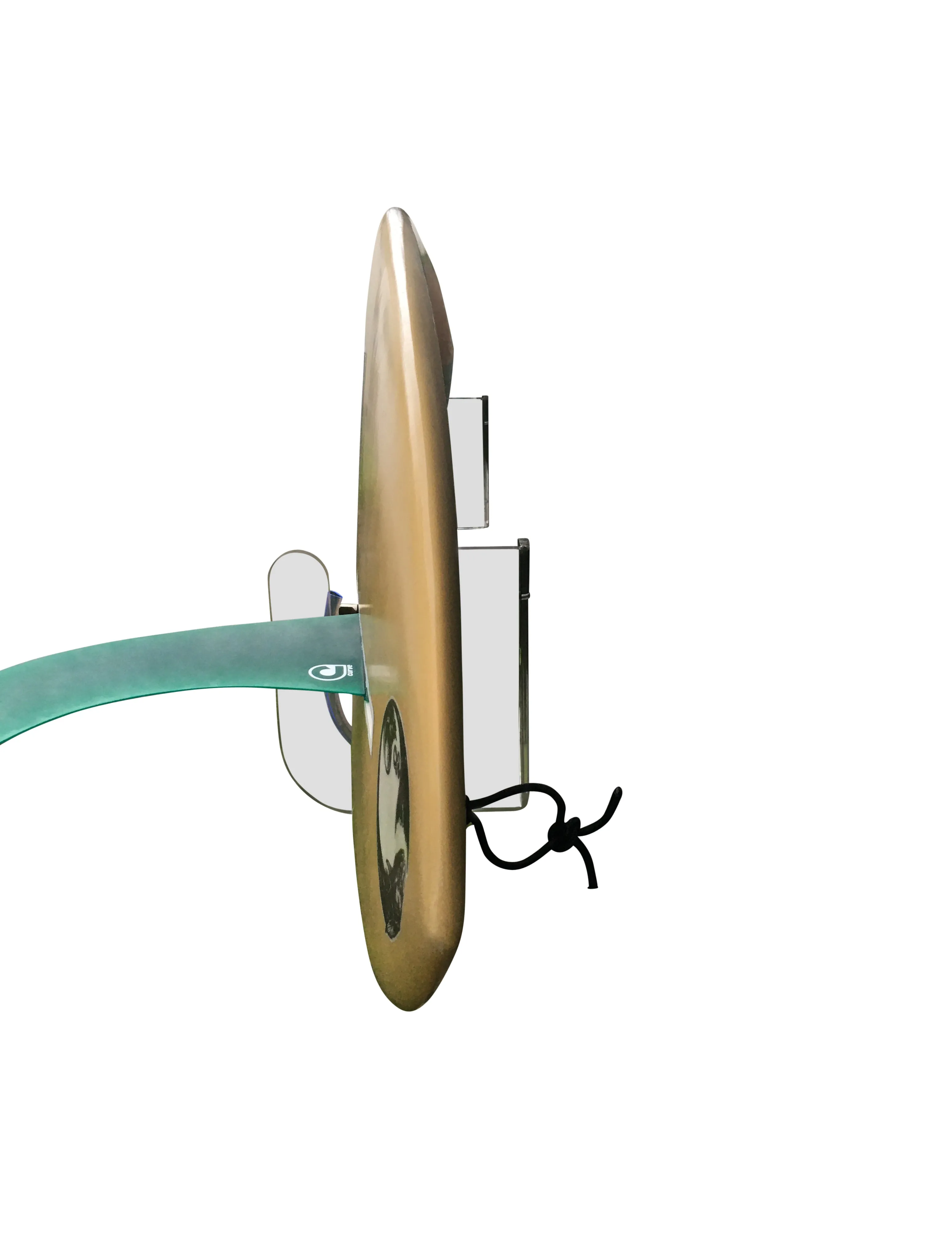 Surfboard Wall Rack RAIL UP - Fins up to 10" - Clear Mount Acrylic