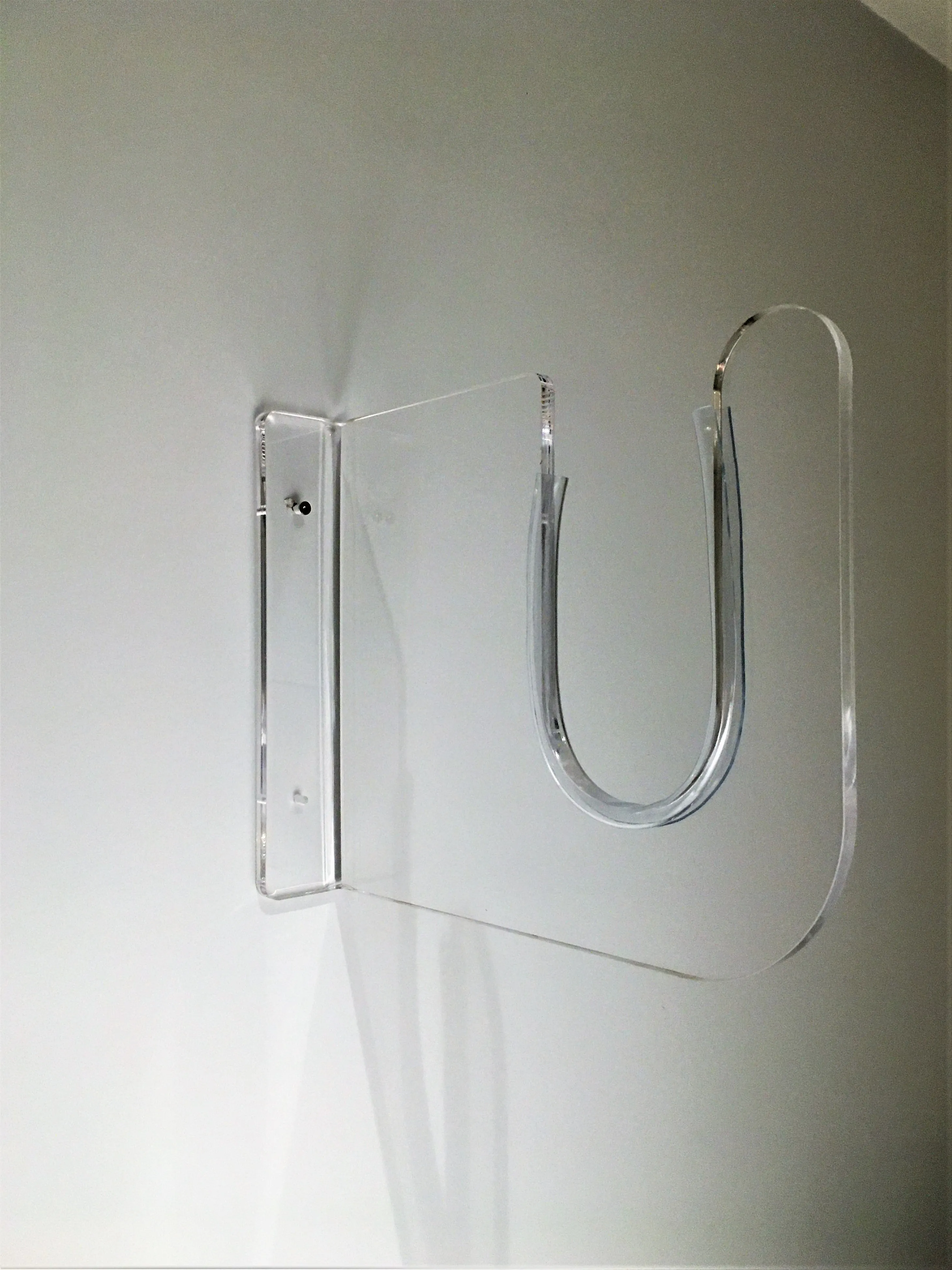 Surfboard Wall Rack RAIL UP - Fins up to 10" - Clear Mount Acrylic
