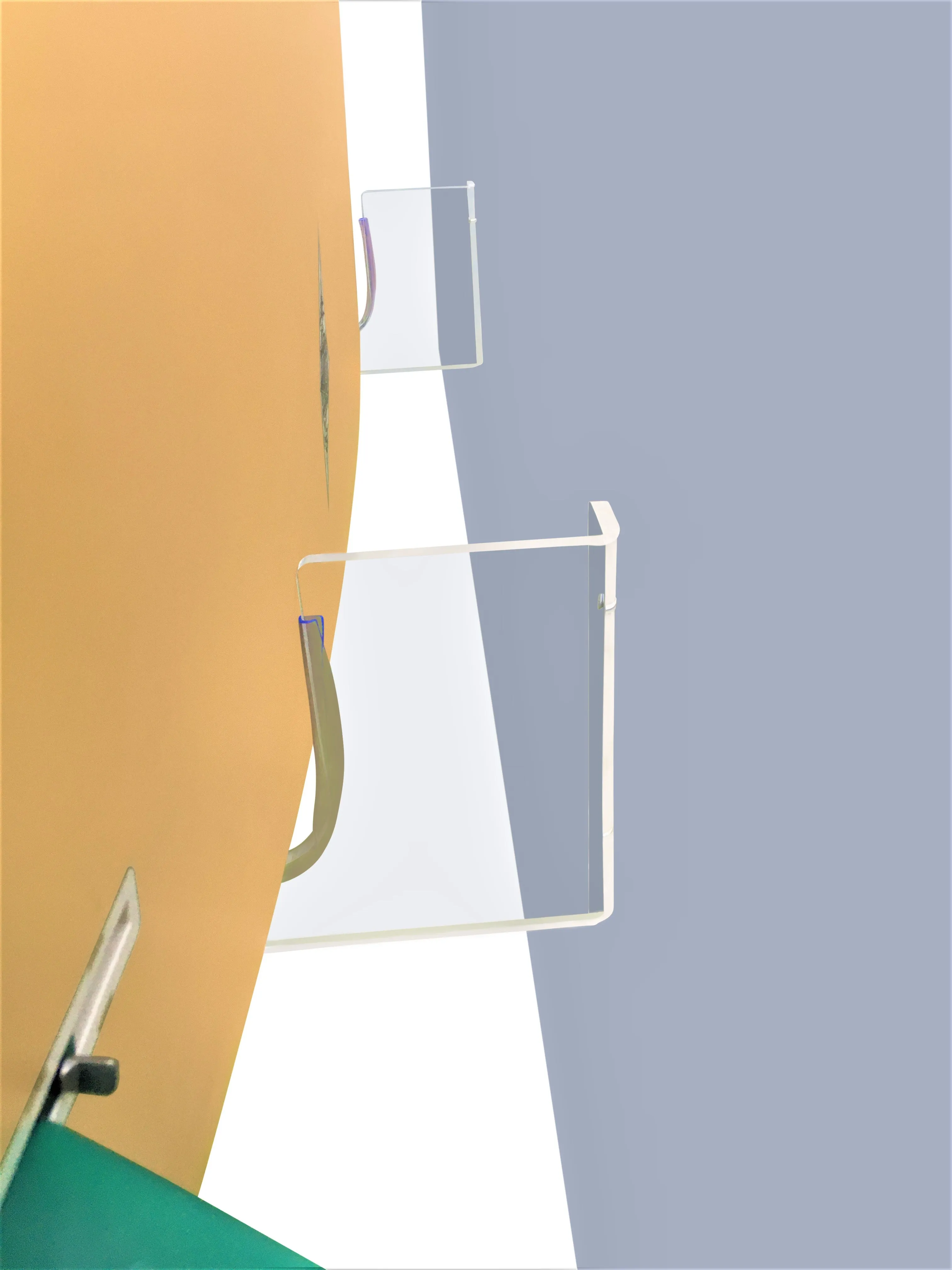 Surfboard Wall Rack RAIL UP - Fins up to 10" - Clear Mount Acrylic