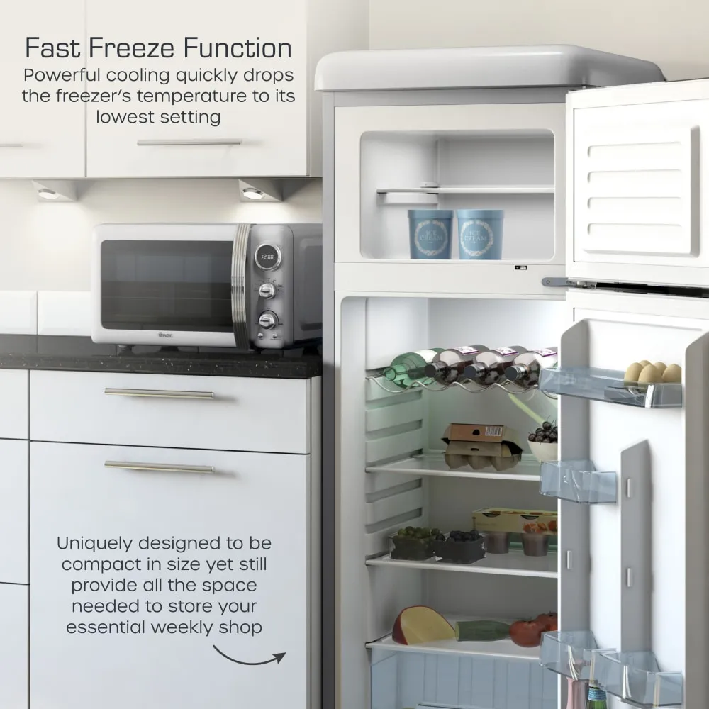 Swan Top Mounted Retro Fridge Freezer
