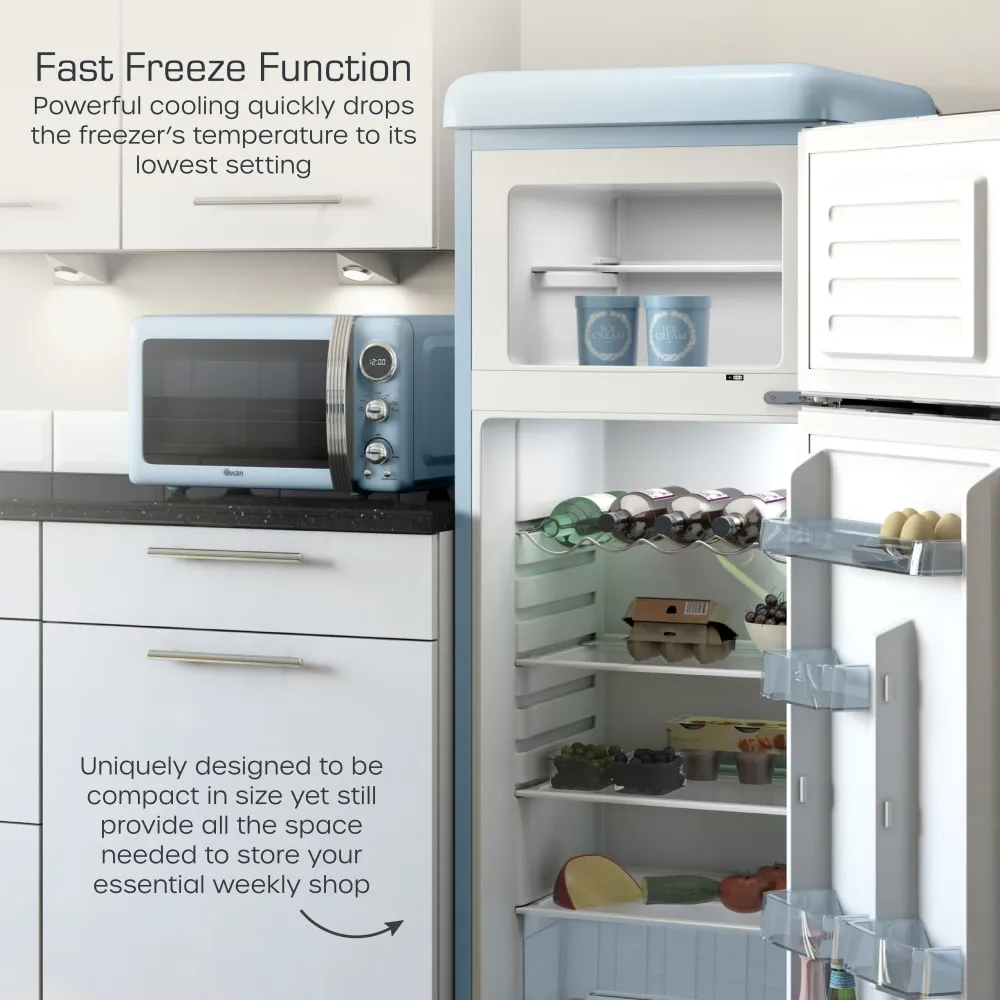 Swan Top Mounted Retro Fridge Freezer