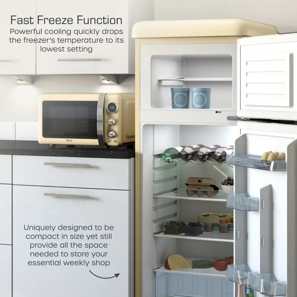 Swan Top Mounted Retro Fridge Freezer