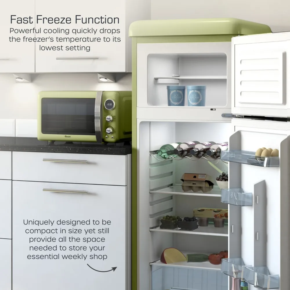 Swan Top Mounted Retro Fridge Freezer