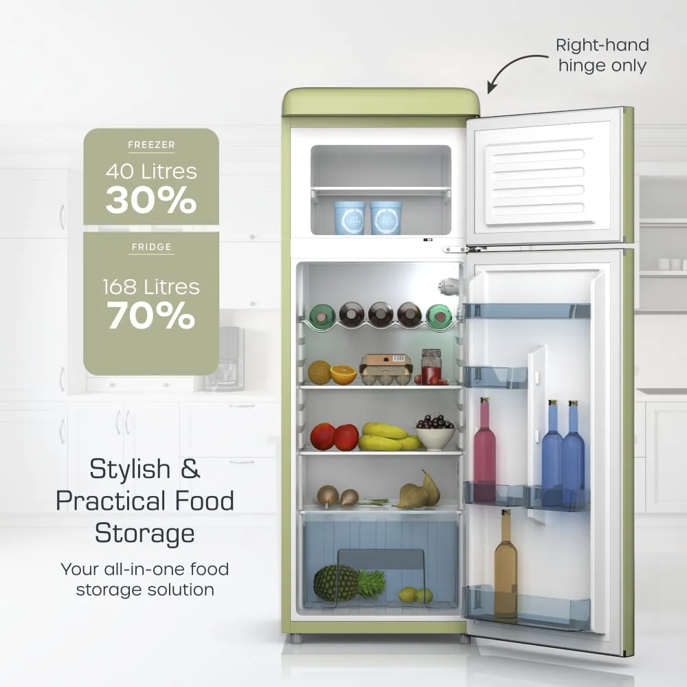 Swan Top Mounted Retro Fridge Freezer