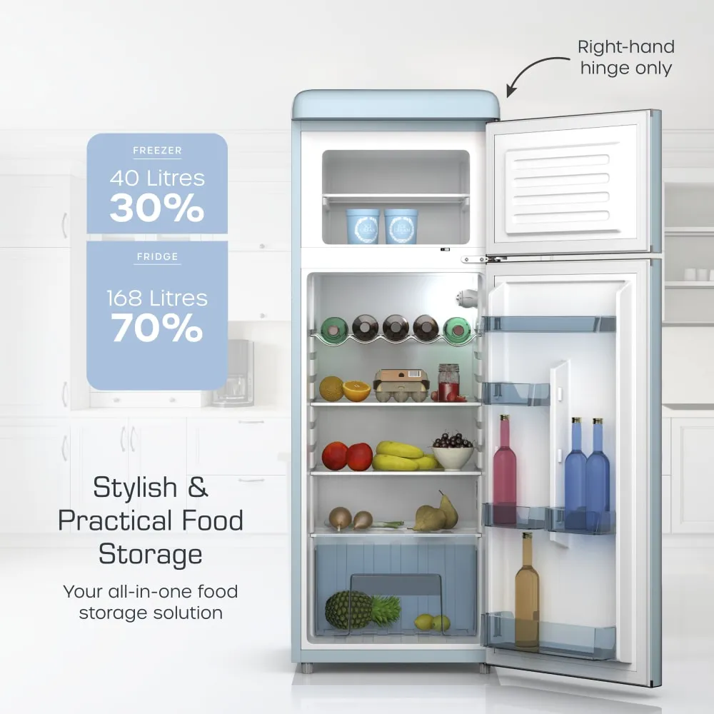 Swan Top Mounted Retro Fridge Freezer