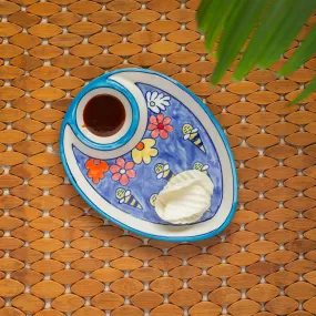 'The Bee Collective' Hand-painted Ceramic Chip-N-Dip Platter (Microwave Safe)