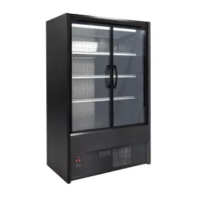 UA055-100 Zoin Cervinho Multideck Display Black with Hinged Doors 1000mm