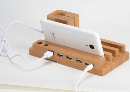 Universal Wood Bamboo Mobile Phone/Tablet Holder Stand | Apple Watch Bracket