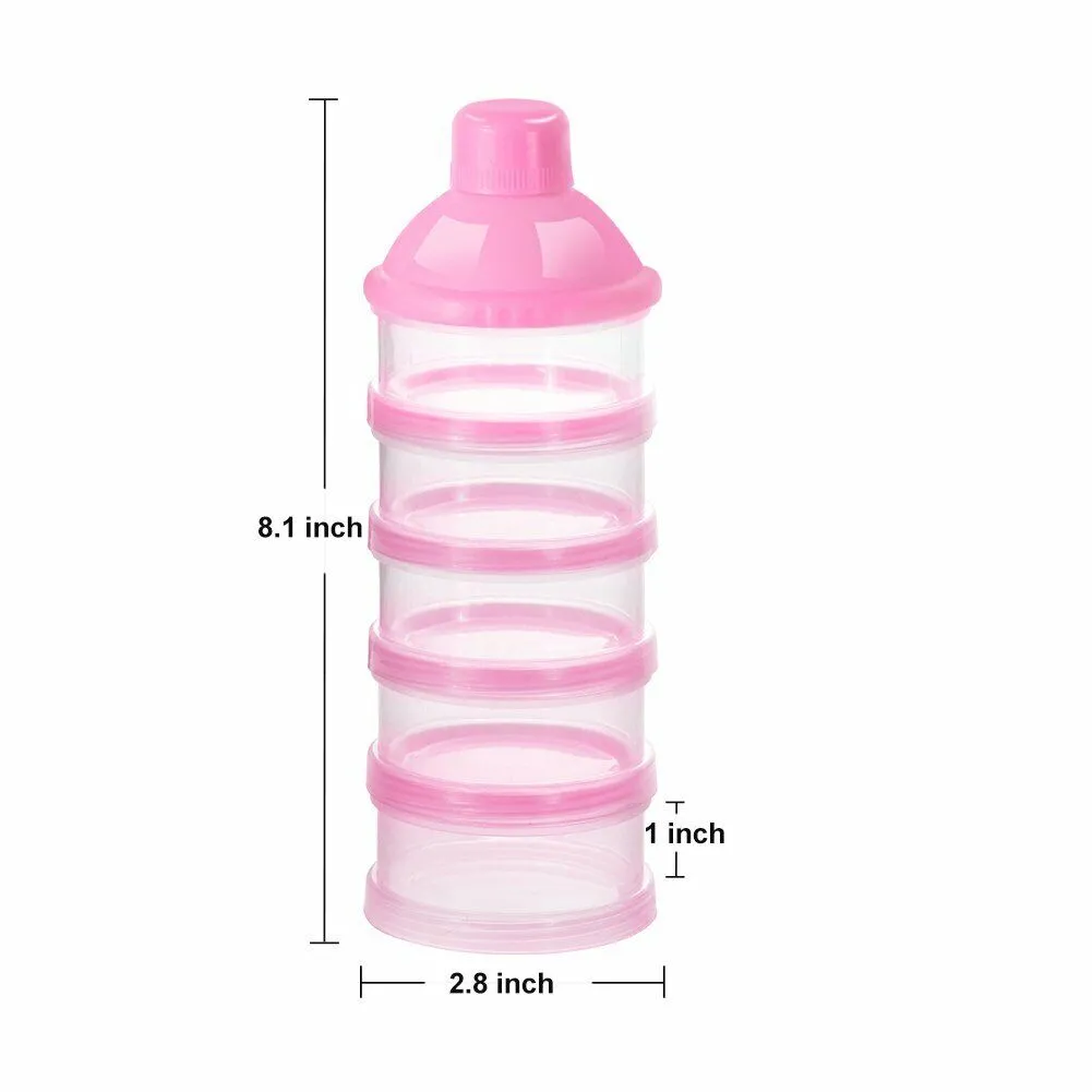 US 3-5 Layers Baby Milk Powder Formula Dispenser Stackable Storage Container Box