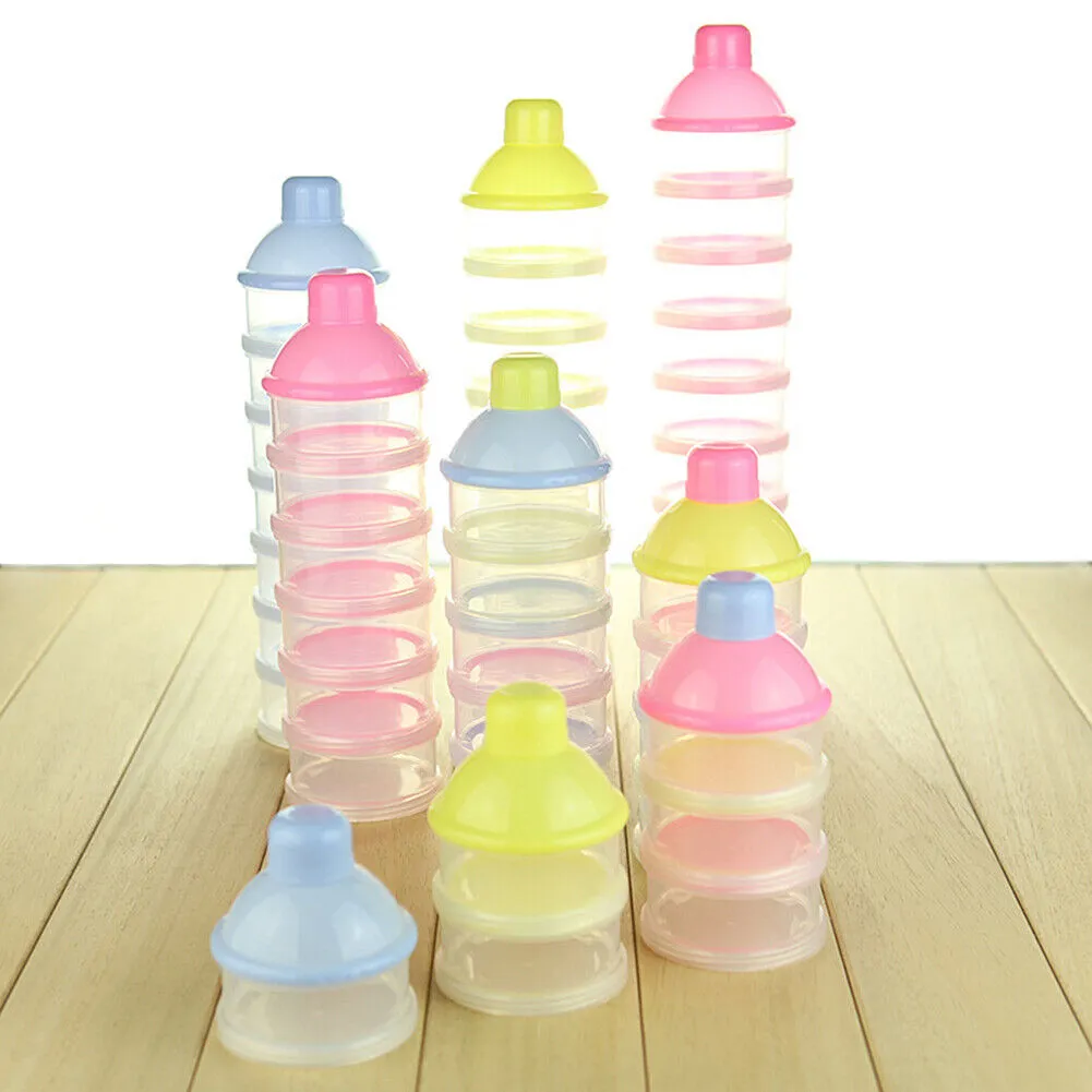 US 3-5 Layers Baby Milk Powder Formula Dispenser Stackable Storage Container Box