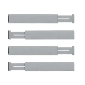 Utoplike 4 Pack Bamboo Kitchen Drawer Dividers Adjustable Drawer Organizers,Spring Loaded,Works in Kitchen,Dresser,Bathroom,Bedroom,Baby Drawer,Desk (Gray)