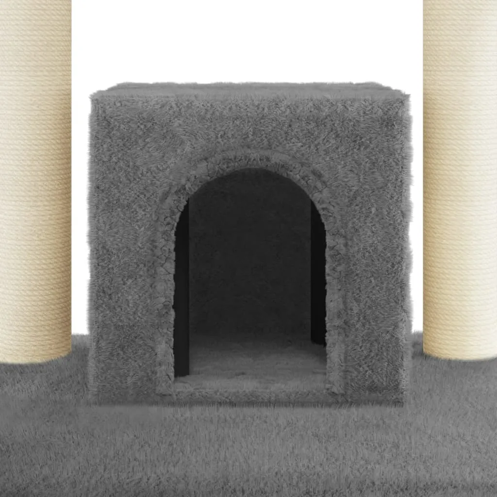 vidaXL Cat Tree with Sisal Scratching Posts Dark Grey 110 cm