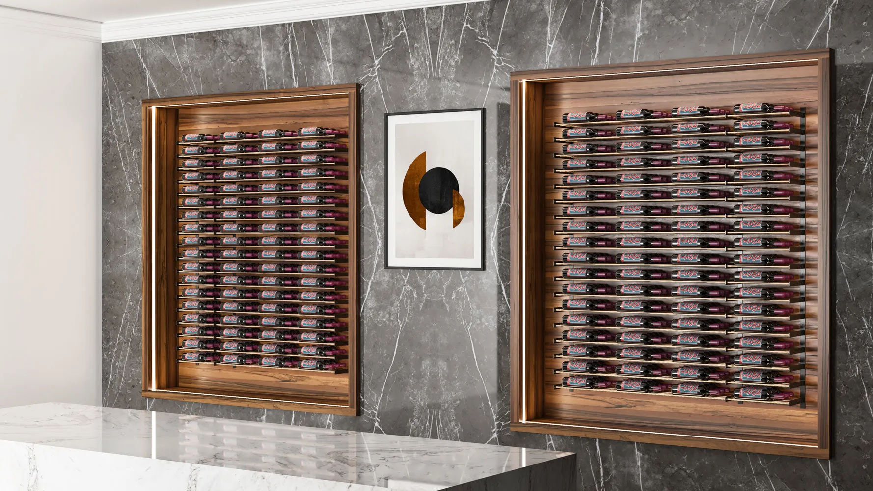 VintageView Evolution Wine Wall 30″ 1C Wall Mounted Wine Rack System (6 to 18 bottles)