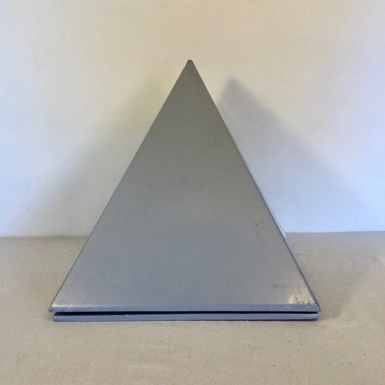 Wall Sconce, Exterior Steel Frame in Gray with Triangular Shape, Modern Industrial Design
