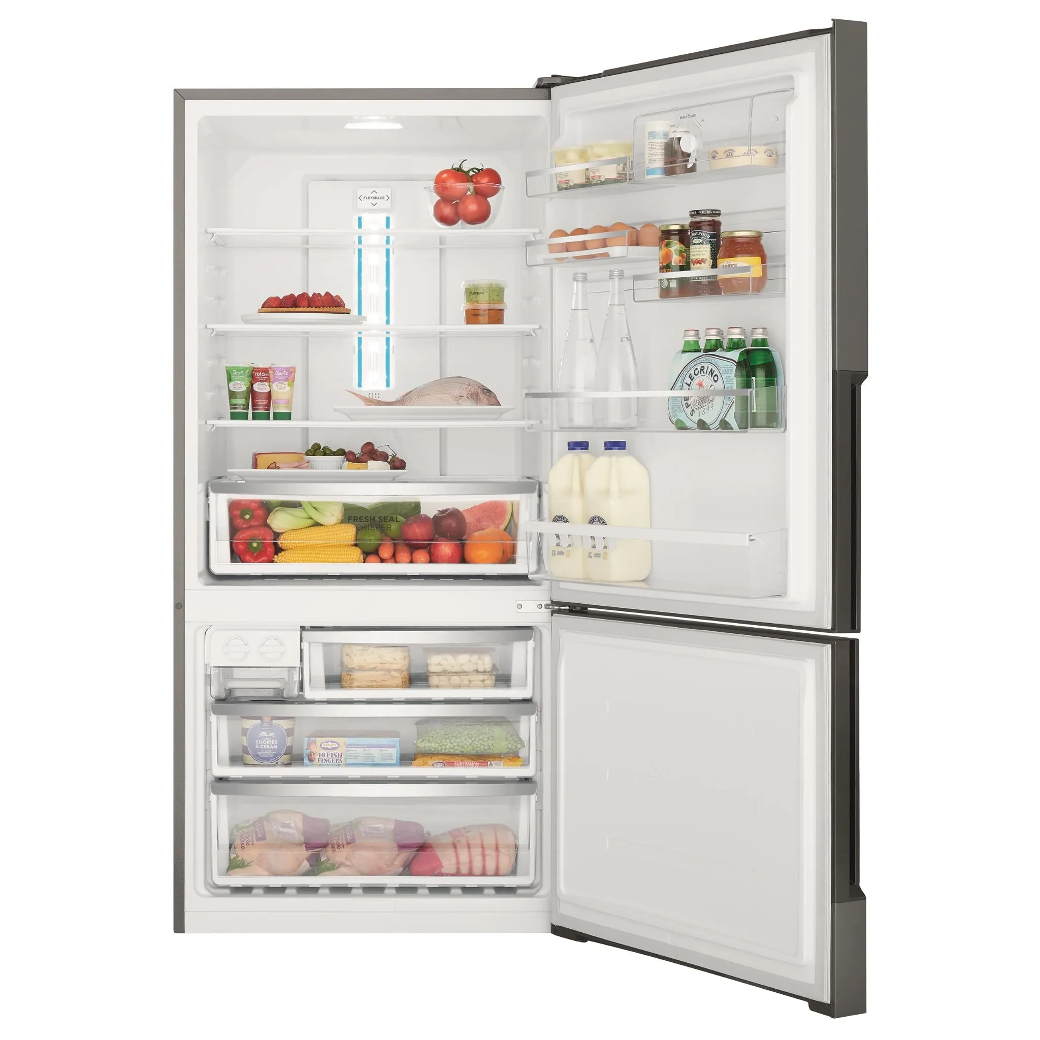 Westinghouse WBE5300BC-R 496L Bottom Mount Fridge (Dark Stainless Steel) [Right]