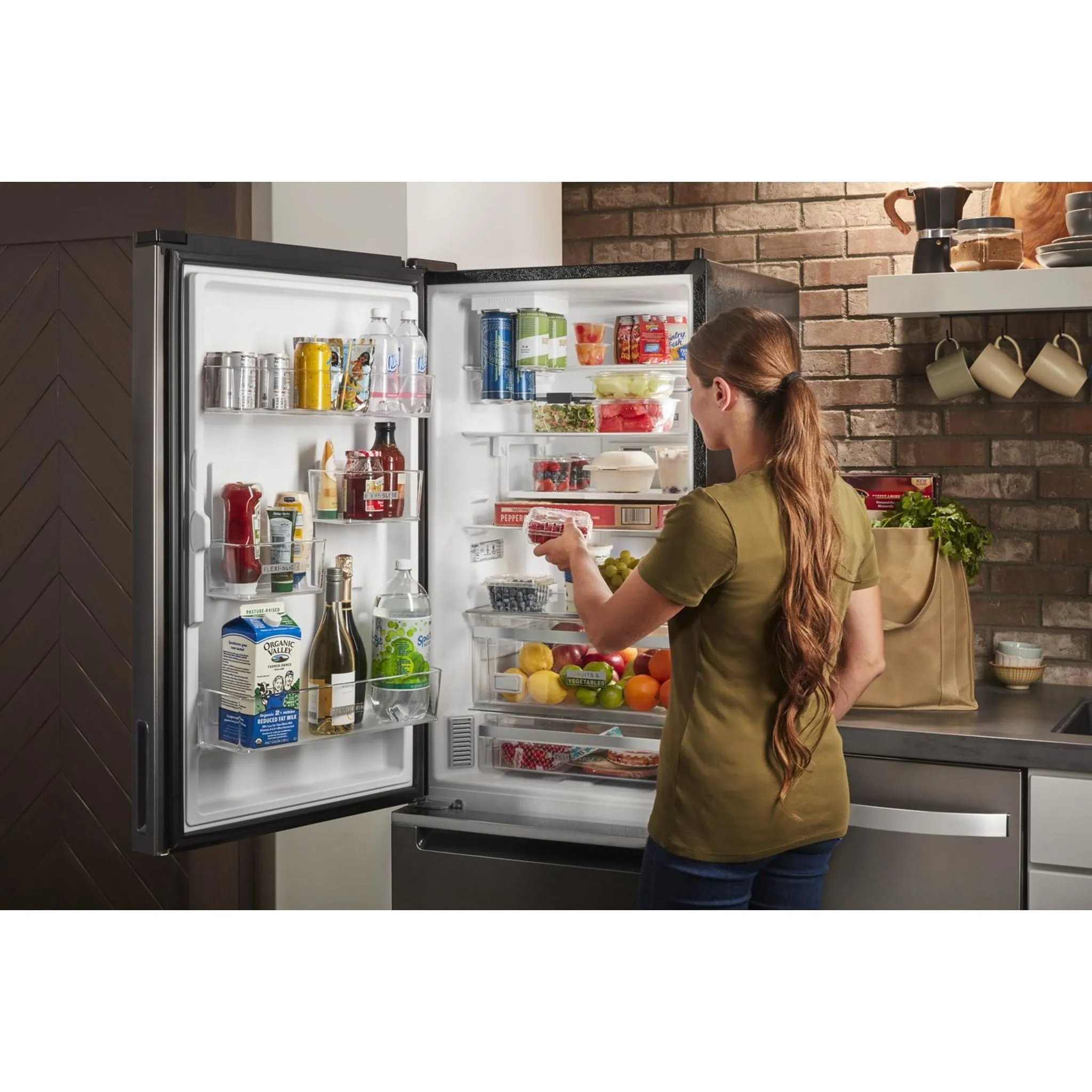 Whirlpool Bottom Mount Fridge (WRB543CMJV) - Black Stainless Finish
