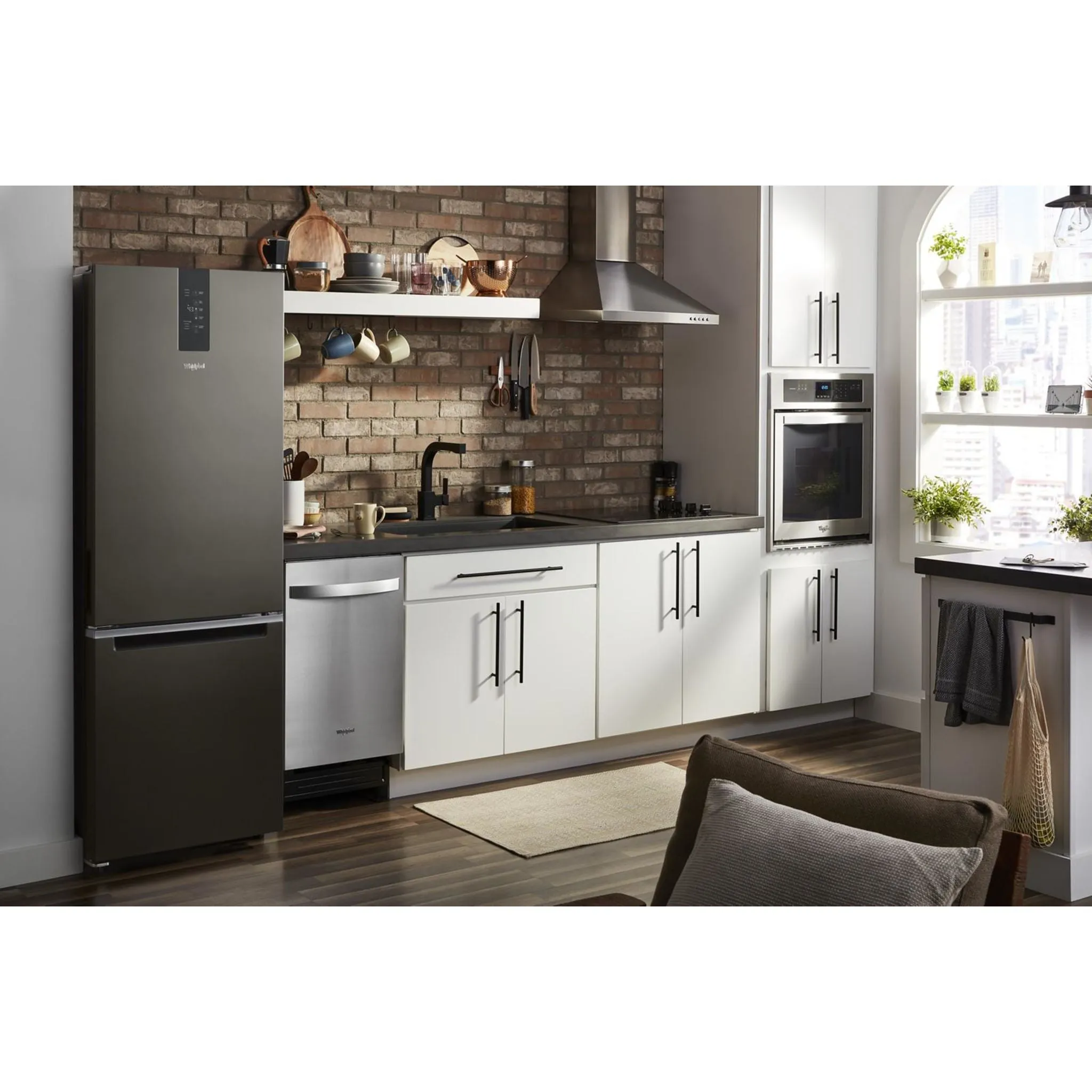 Whirlpool Bottom Mount Fridge (WRB543CMJZ) - Fingerprint-Resistant Stainless Finish