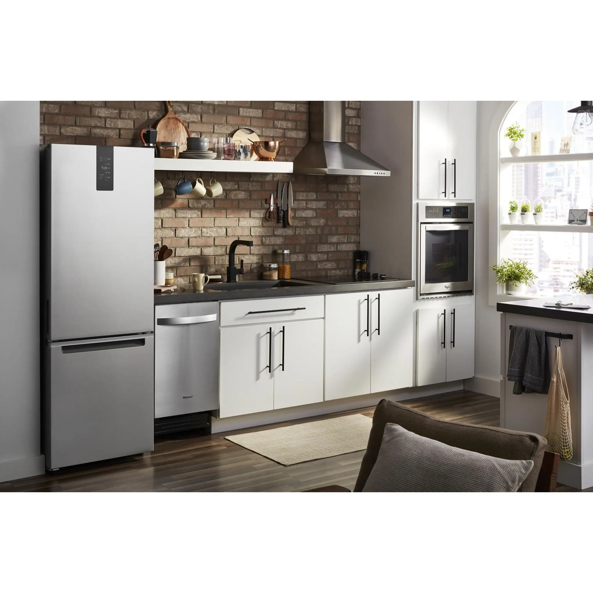 Whirlpool Bottom Mount Fridge (WRB543CMJZ) - Fingerprint-Resistant Stainless Finish