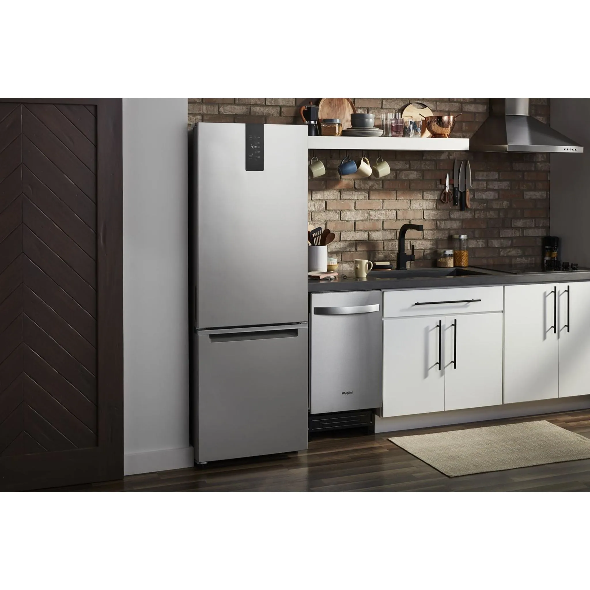 Whirlpool Bottom Mount Fridge (WRB543CMJZ) - Fingerprint-Resistant Stainless Finish