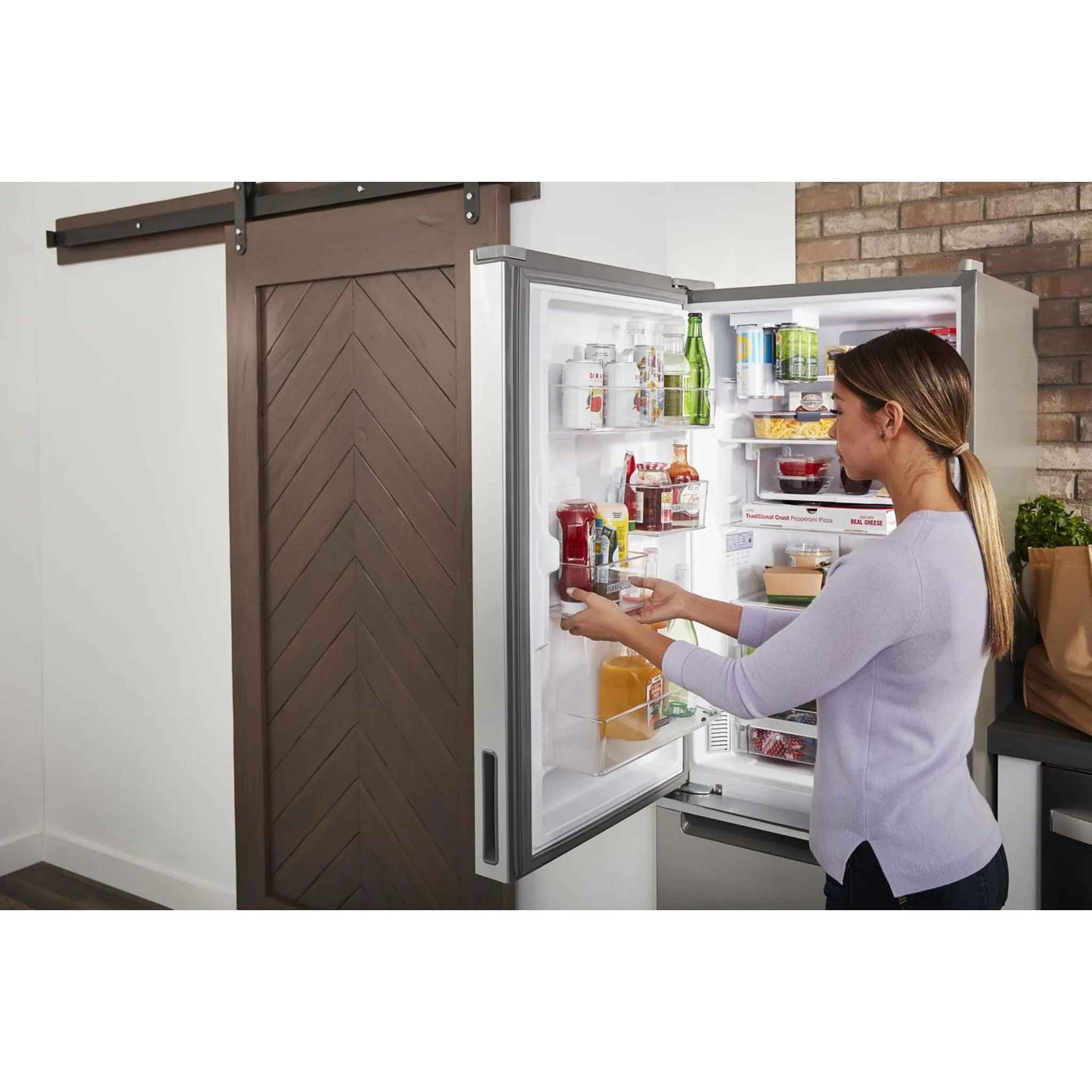 Whirlpool Bottom Mount Fridge (WRB543CMJZ) - Fingerprint-Resistant Stainless Finish