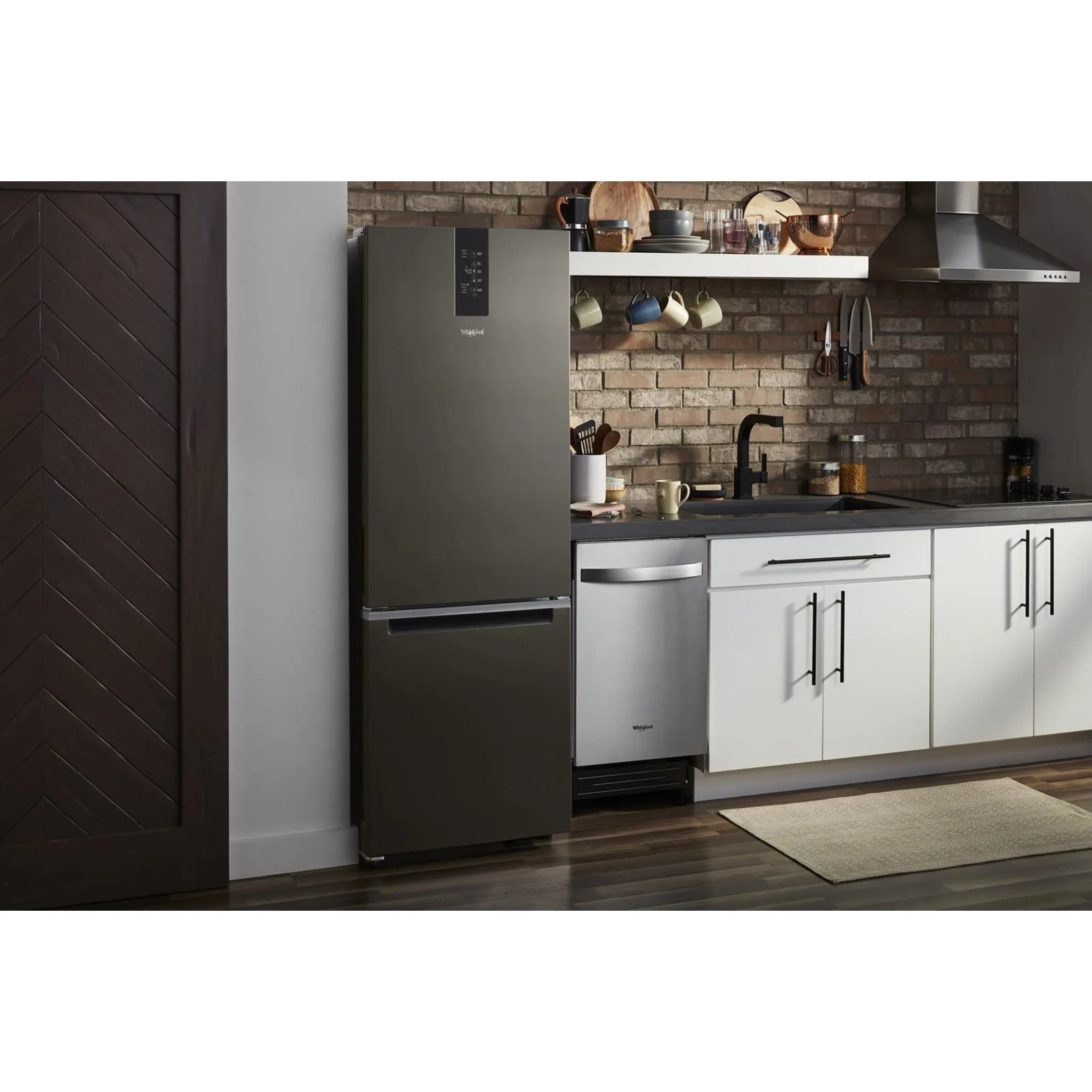 Whirlpool Bottom Mount Fridge (WRB543CMJZ) - Fingerprint-Resistant Stainless Finish