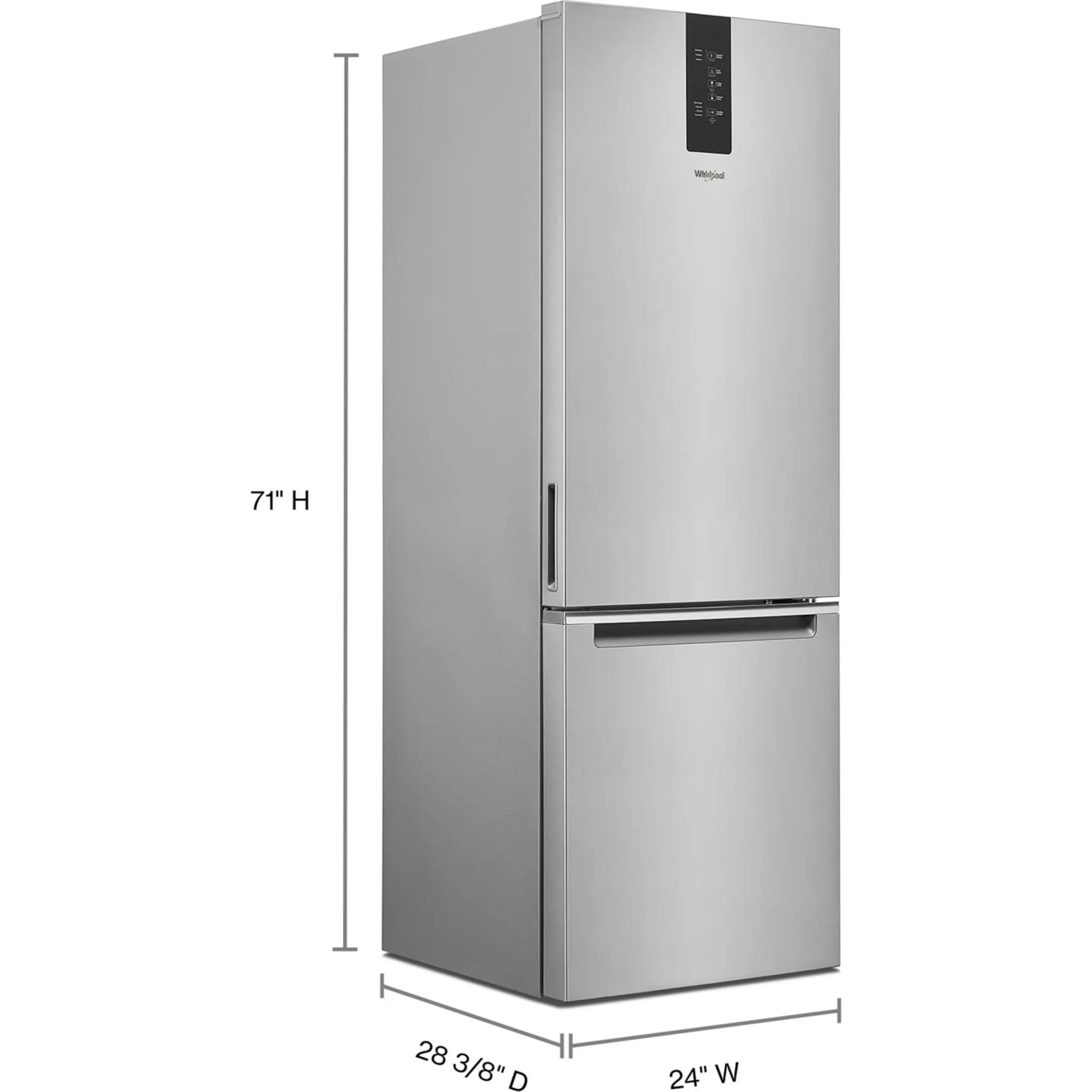 Whirlpool Bottom Mount Fridge (WRB543CMJZ) - Fingerprint-Resistant Stainless Finish