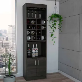 Wolcott 16-Bottle 1-Shelf Bar Cabinet - Espresso
