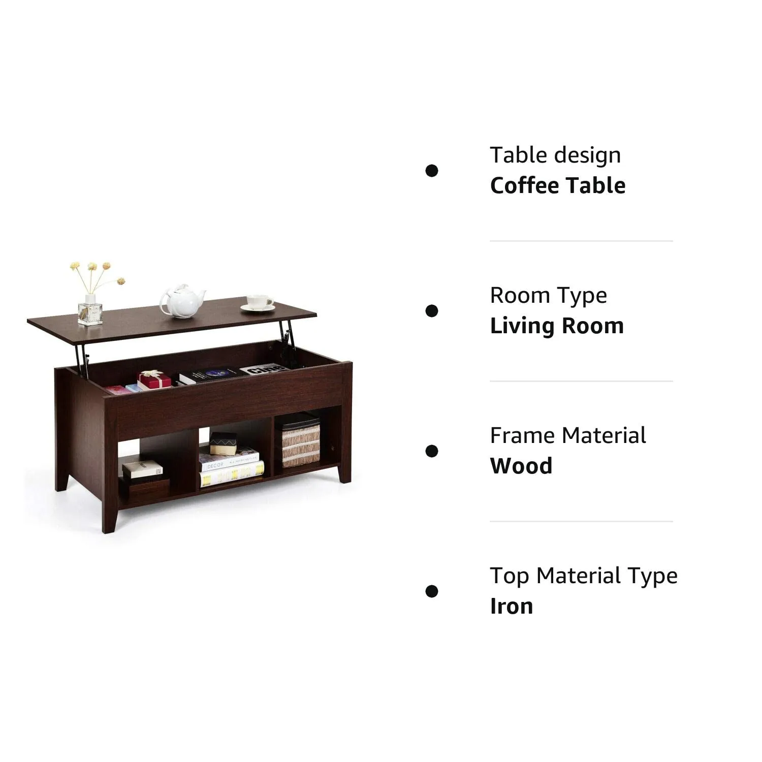 Wood Lift Top Coffee Table, Modern Coffee Table