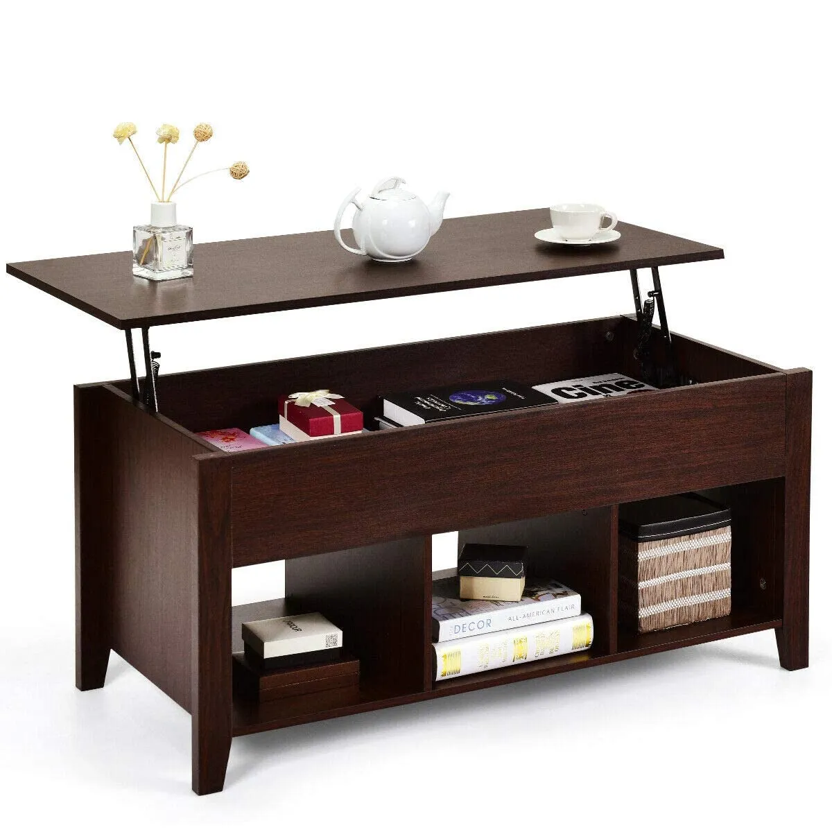 Wood Lift Top Coffee Table, Modern Coffee Table