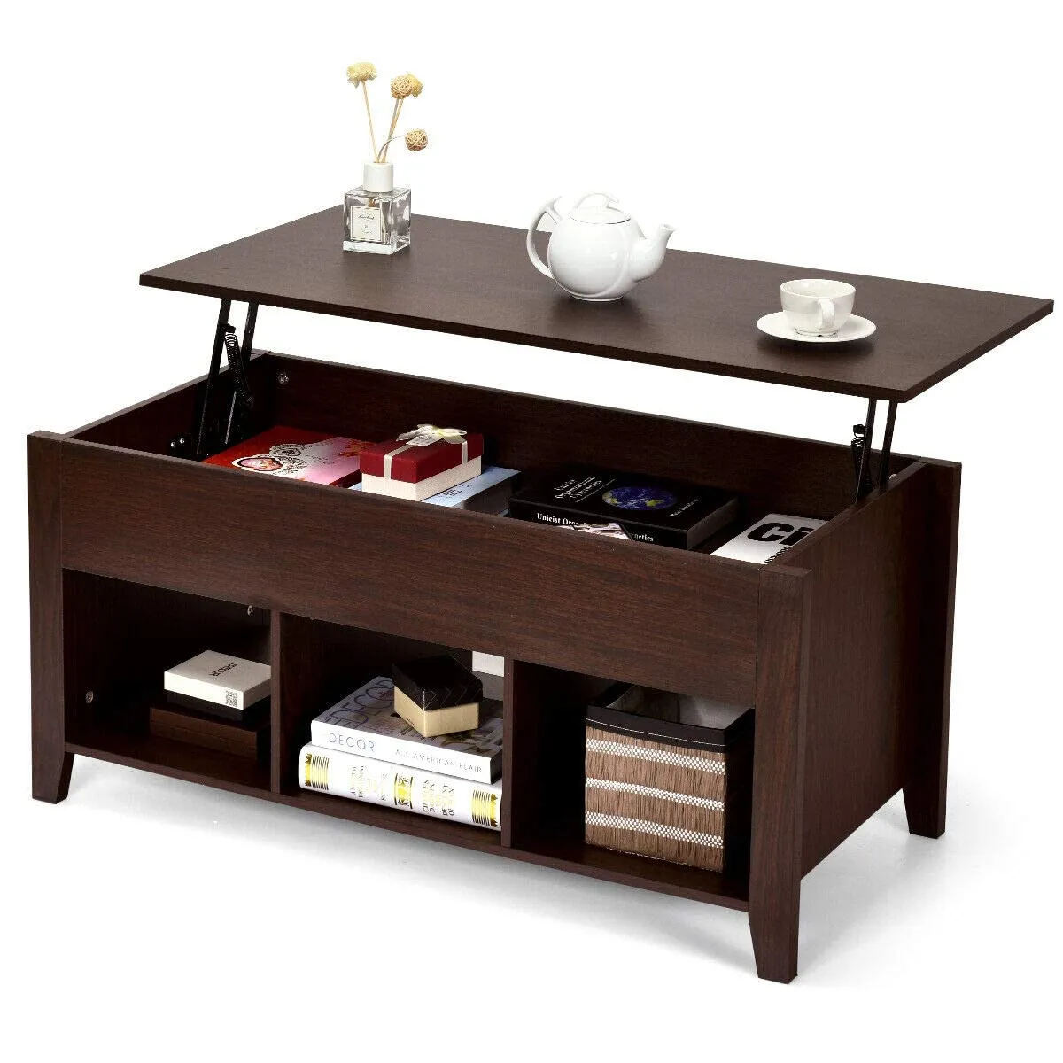 Wood Lift Top Coffee Table, Modern Coffee Table