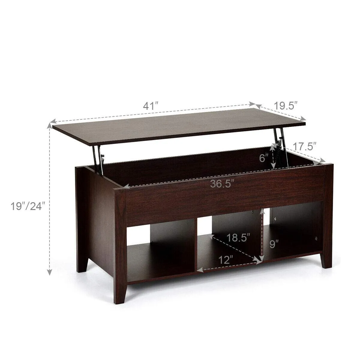 Wood Lift Top Coffee Table, Modern Coffee Table