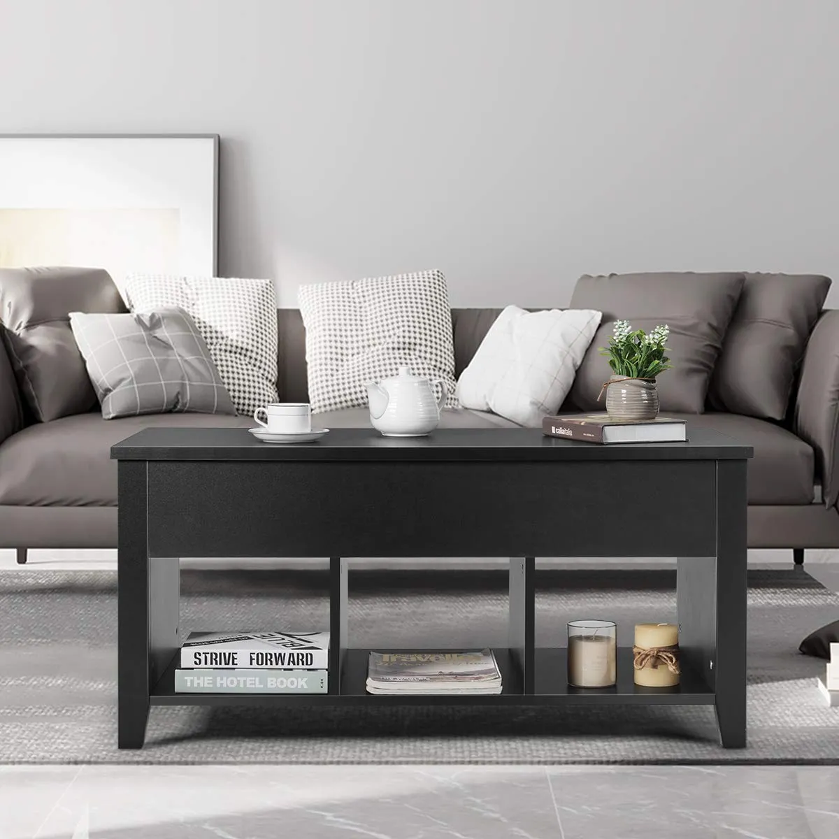 Wood Lift Top Coffee Table, Modern Coffee Table