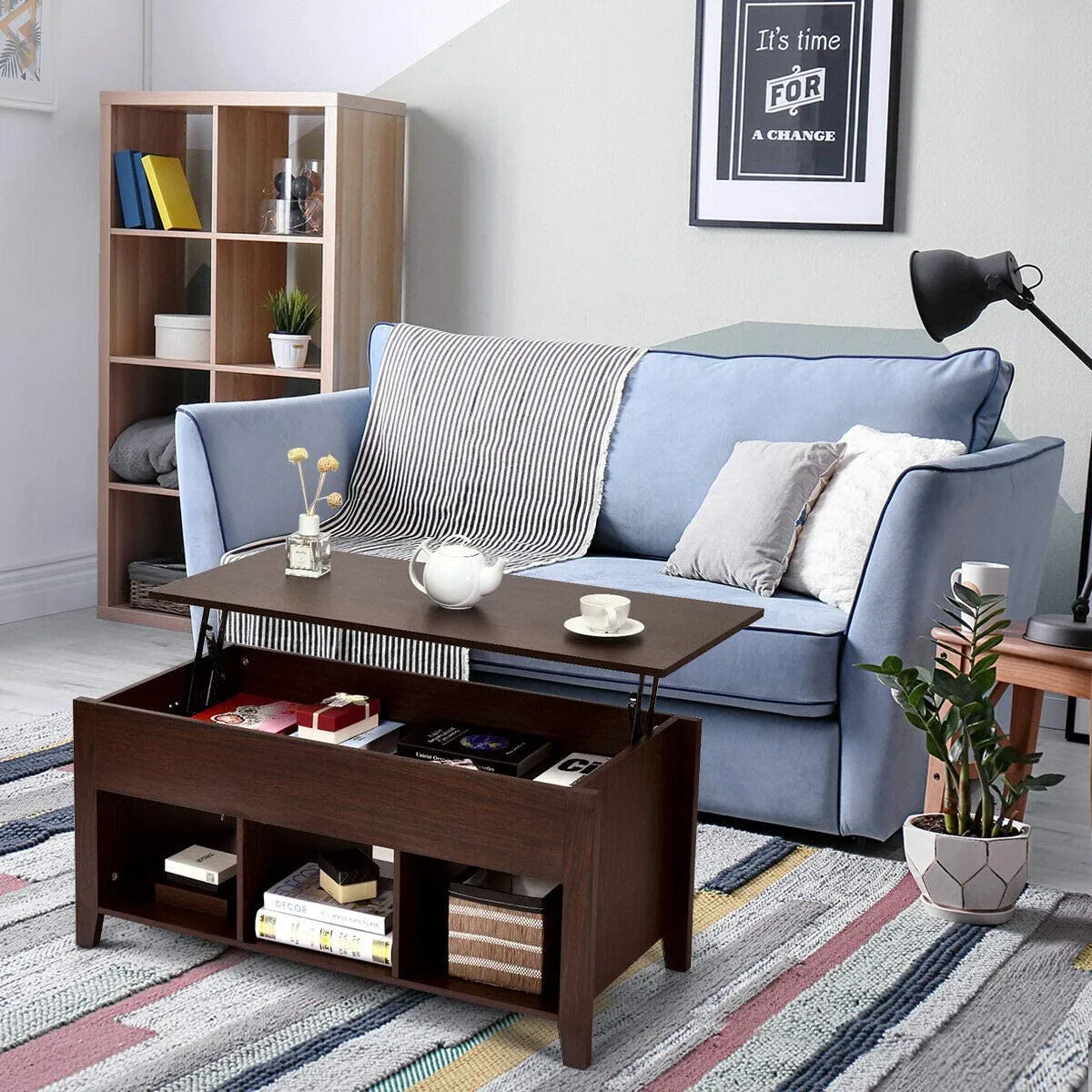 Wood Lift Top Coffee Table, Modern Coffee Table
