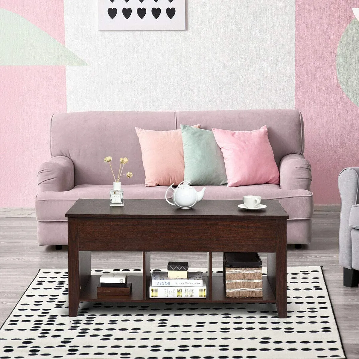 Wood Lift Top Coffee Table, Modern Coffee Table