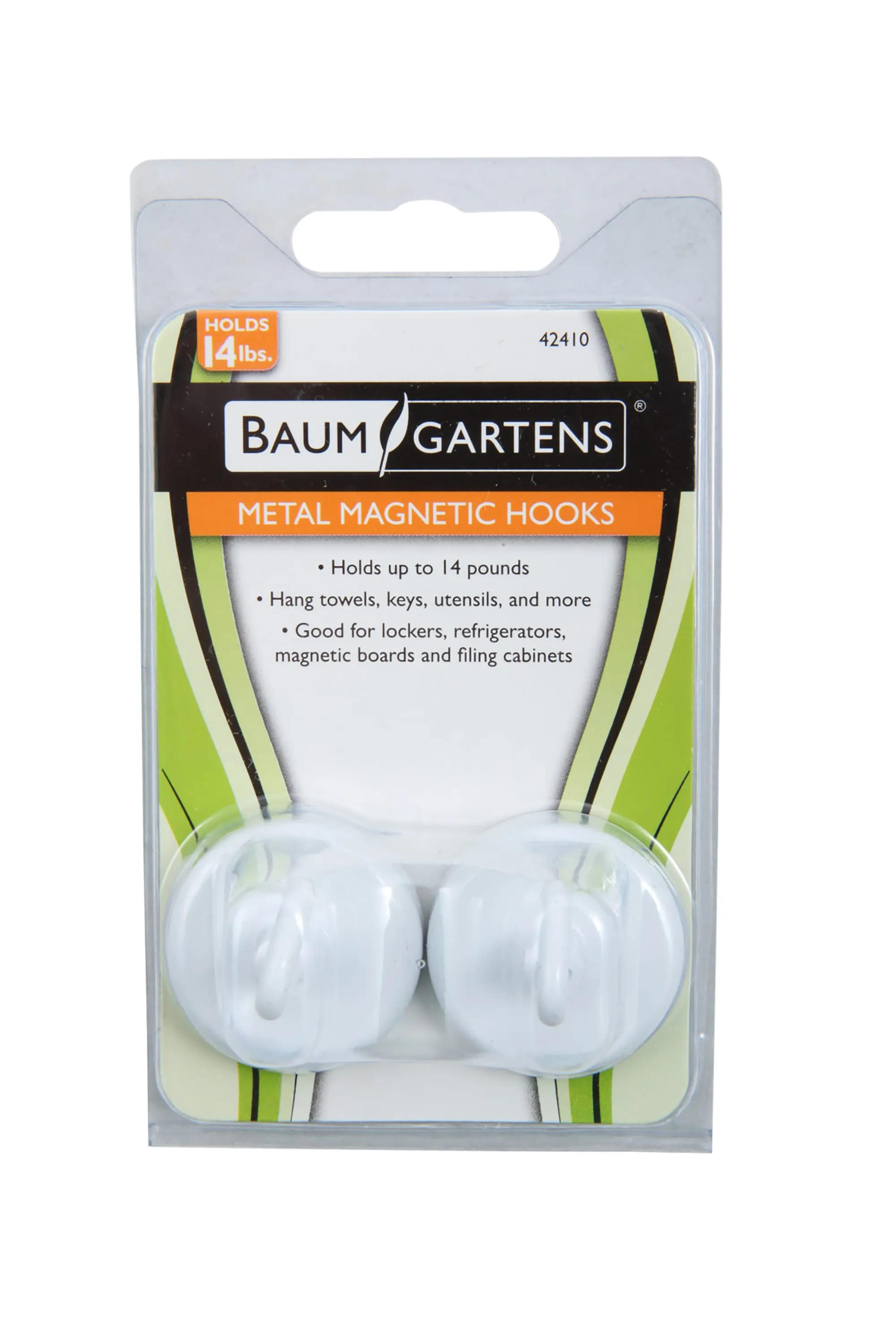 Zeüs Magentic Hooks 14 lb. 2 Pack WHITE (42410)